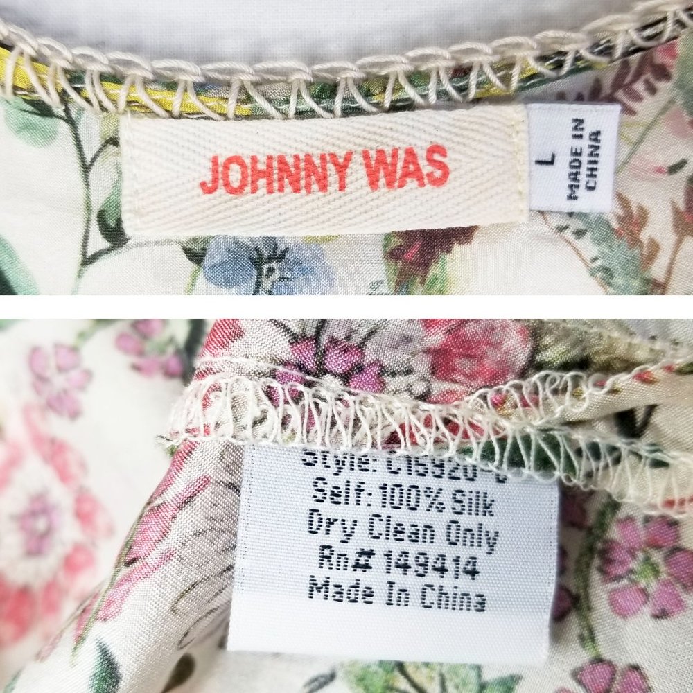 Johnny Was Colorful Floral and Stripe Blouse - Picture 12 of 13